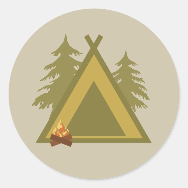 Camping Classic Round Sticker (Front)