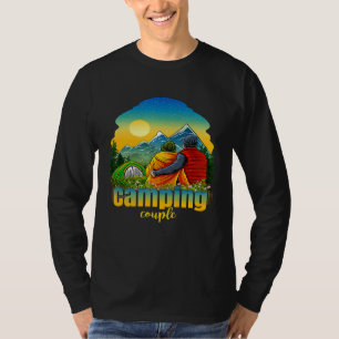 Camping Couple Husband Wife Partners Camp Adventur T-Shirt