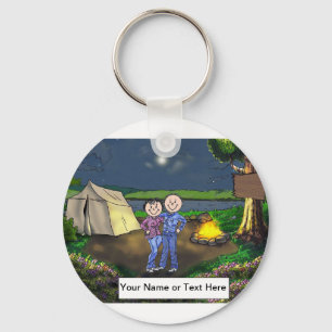 Camping Couple Keychain