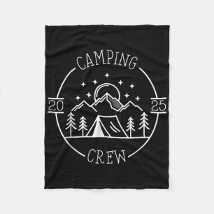 Camping Cousin Crew 2025 Family Reunion Campout Ad Fleece Blanket