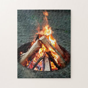 Camping créatif feu de camp photo puzzle puzzle