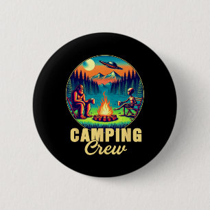 Camping Crew Camper Drinking Team Funny Bigfoot Al 2 Inch Round Button