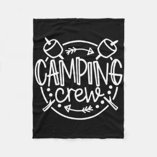 Camping Crew Campfire Summer Camp Vacation Family  Fleece Blanket