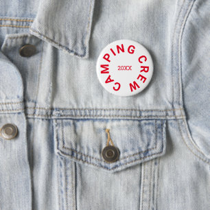 Camping Crew Custom Year Retro Red 2 Inch Round Button