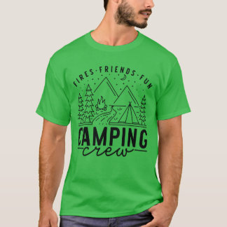 Camping Crew Fires Friends Fun Summer Camp T-Shirt