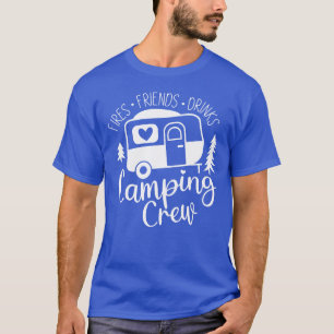Camping Crew Fries Friends Drinks funny T-Shirt