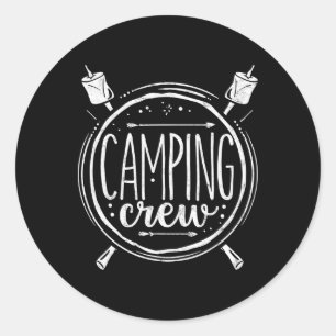 Camping Crew Group Matching Tee Hiking Family Vaca Classic Round Sticker