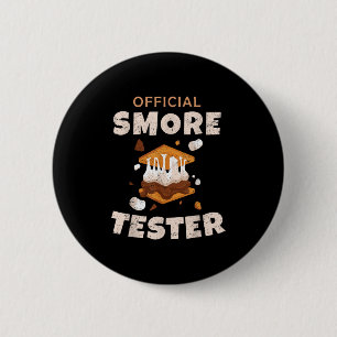 Camping Crew Official Smore Tester Marshmallows Sm 2 Inch Round Button