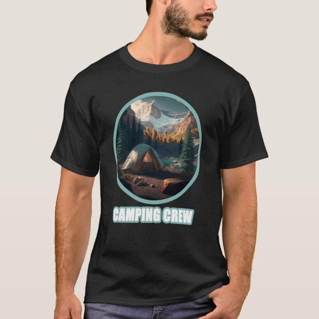 Camping Crew Outdoor Sunset Summer Camp Fun T-Shirt (Front)