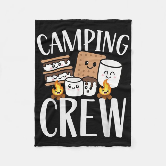 Camping Crew Smore Campfire Group Squad Team Kids  Fleece Blanket (Front)