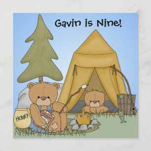 Camping Customisé Invitations d'anniversaire