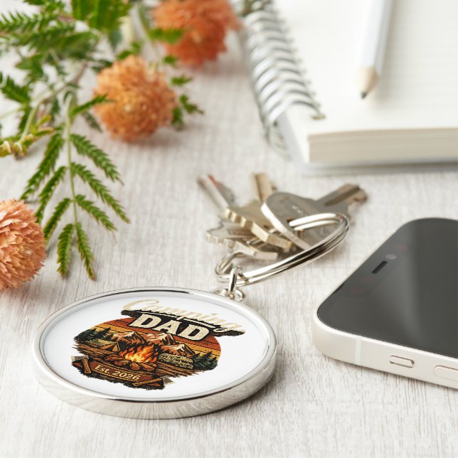 Camping Dad Est. 2026 Personalized keychain (Side)