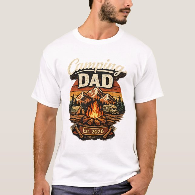 Camping Dad Est. 2026 Personalized T-Shirt (Front)
