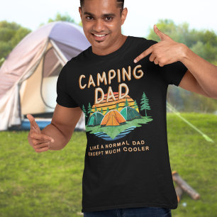Camping Dad Funny Outdoors Vacation Vintage Sunset T-Shirt