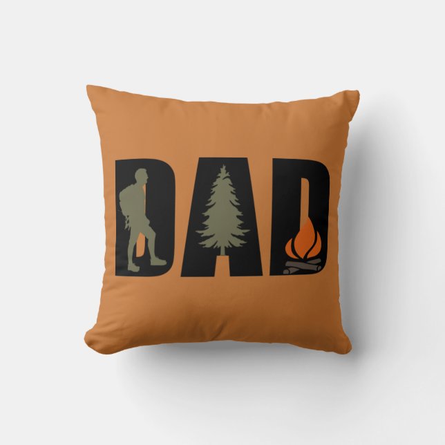 Camping Dad gift Throw Pillow (Front)