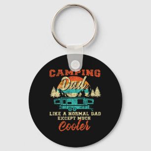 Camping Dad Pop Up Camper Rv Trailer Retro Vintage Keychain