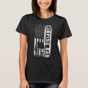 Camping Dad Usa Flag Camper Daddy Father's Day T-Shirt