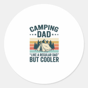 Camping Dad Vintage Retro Outdoor Vector Shirt Des Classic Round Sticker