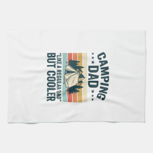 Camping Dad Vintage Retro Outdoor Vector Shirt Des Kitchen Towel