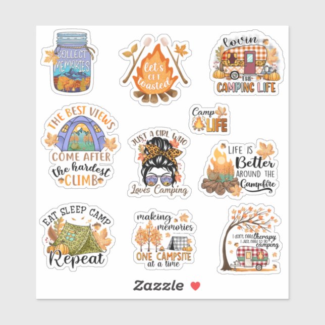 Camping d'automne, Pack Sticker Camp Life (Feuille)