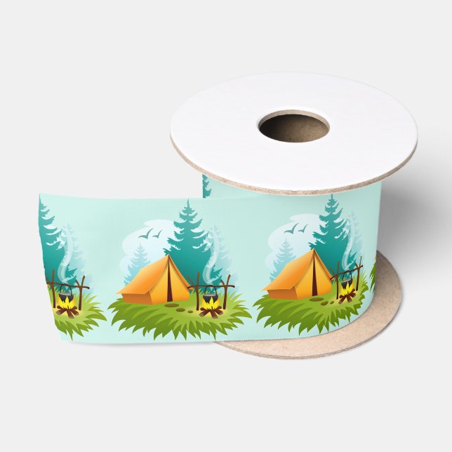 Camping Design Ribbon Satin Ribbon (Spool)