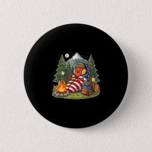 Camping dog funny camping hotdog sausage camper 2 inch round button