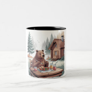 Camping d'ours et manger de la Mug