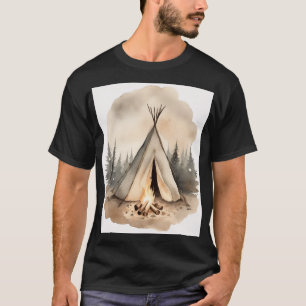 Camping Enthusiast Gift Vintage Tent Campfire Star T-Shirt