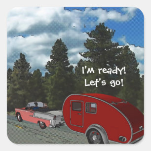 Camping Est Mon Vie Sticker Carré Voyage