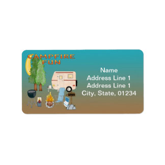 Camping Étiquettes de adresse amusants