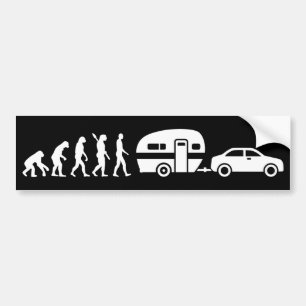 Camping evolution Caravan trailer Bumper Sticker