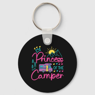 Camping Family Girl Campervan Motorhome Princess C Keychain