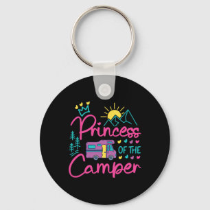 Camping Family Girl Campervan Motorhome Princess C Keychain
