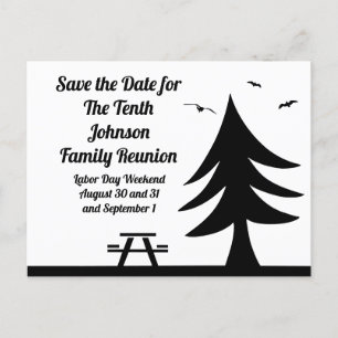 Camping Family Reunion Pine Tree Picnic Graphic Invitation Postcard
