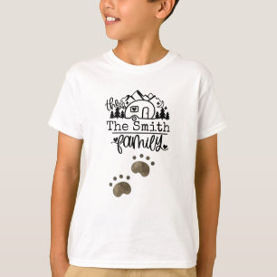 Camping Family with name and paw  T-Shirt