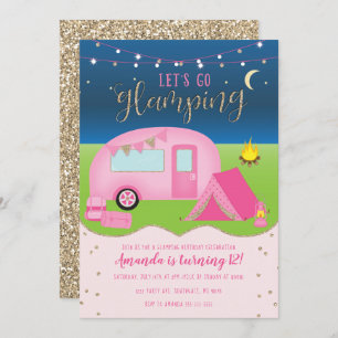 Camping Filles Camping Invitation Anniversaire