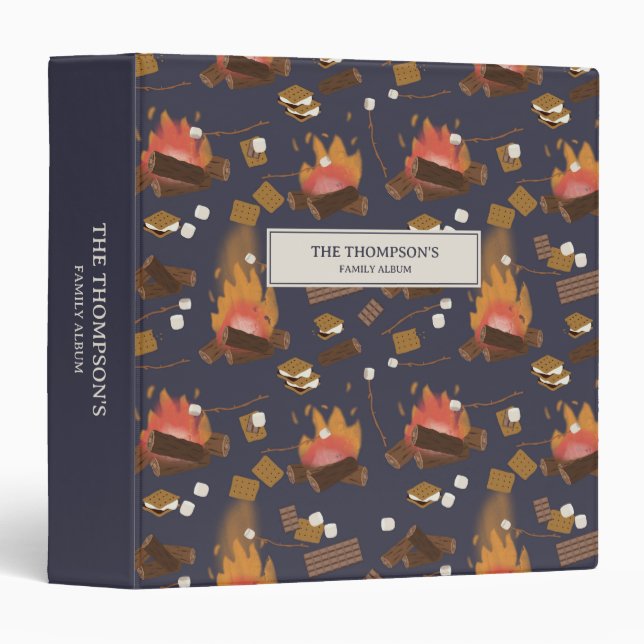 Camping Fire Outdoor Adventure & Marshmallows Binder (Front/Spine)