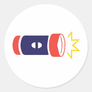 Camping Flashlight Classic Round Sticker