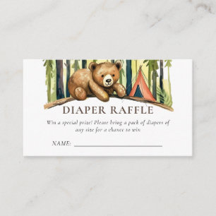 Camping Forest Baby Shower Diaper Raffle Enclosure Card