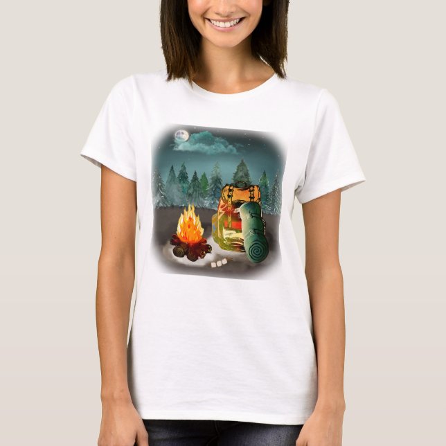 Camping Forest Night Adventure T-Shirt (Front)