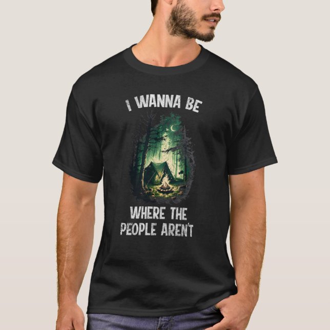 Camping Forest No People Backpacker Natural Tent S T-Shirt (Front)