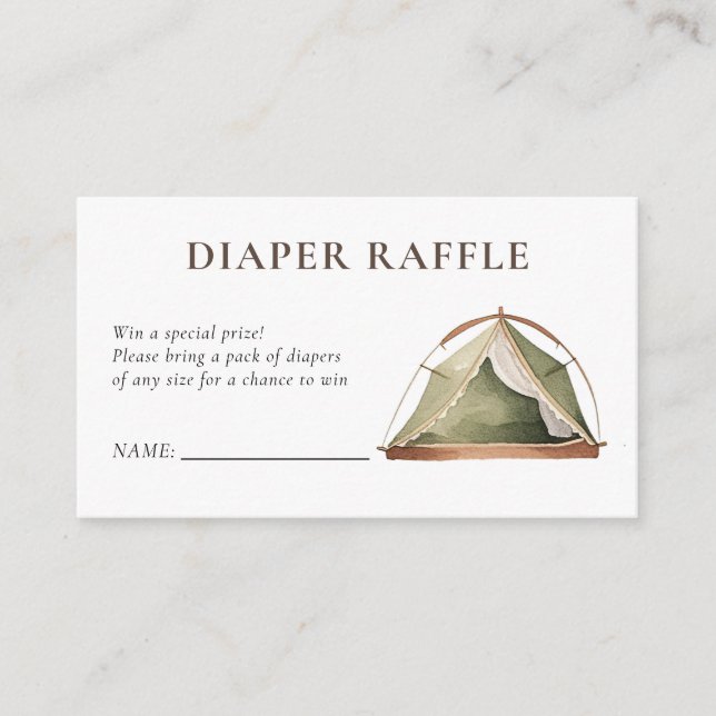 Camping Forest Watercolor Baby Shower Enclosure Card (Front)