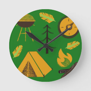 Camping Fun Activities Round Clock