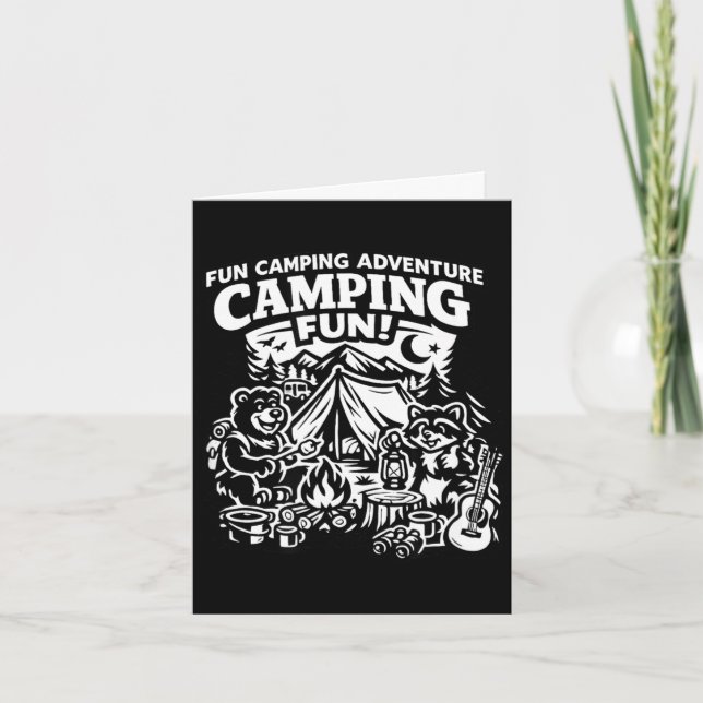 Camping fun adventure funny campfire outdoor  card (Front)