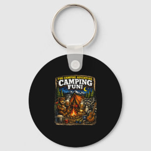 Camping fun adventure funny campfire outdoor keychain