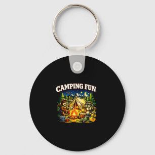 Camping fun adventure funny campfire outdoor keychain