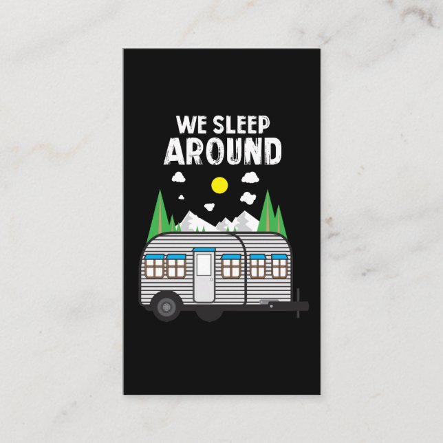 Camping Gift - We Sleep Around Camper Business Card (Front)
