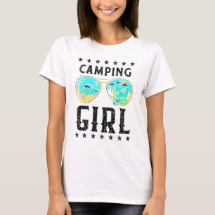 Camping Girl Retro Outdoor Graphic Happy Camper Gi T-Shirt