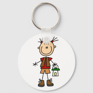 Camping Girl With Lantern Tshirts and Gifts Keychain