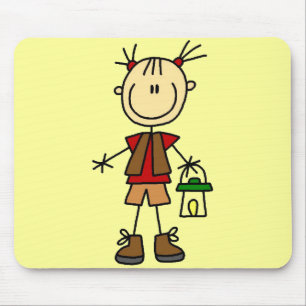 Camping Girl With Lantern Tshirts and Gifts Mouse Pad